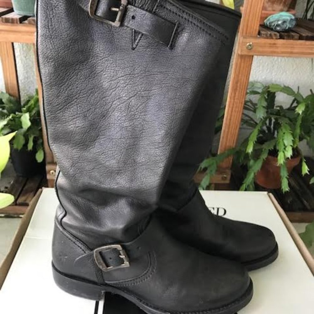 Frye Veronica Slouch Boot, Extended Calf, Black, Size 7.5, Excellent Condition